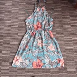 Dynamite Orange and Pink Halter Mini dress