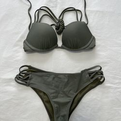 Hollister Olive Green Push Up Swimsuit / XS