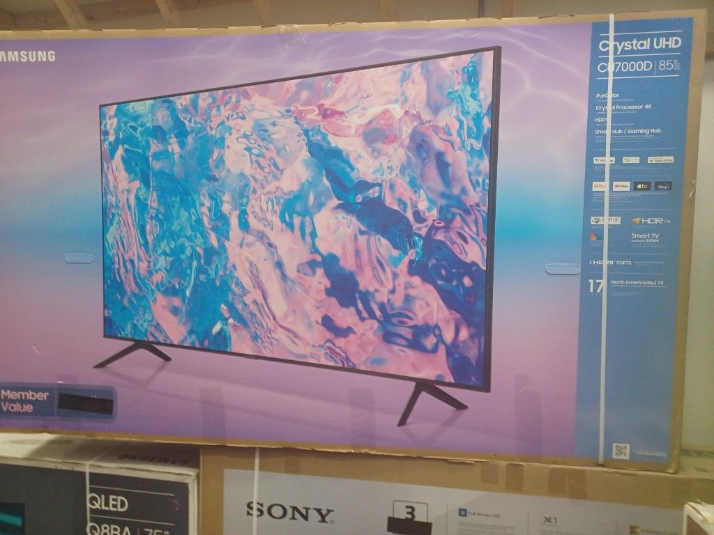Best Deals. 85" Screen Led Smart 4k By Samsung Crystal Ultra HDTV. 1 Year Warranty