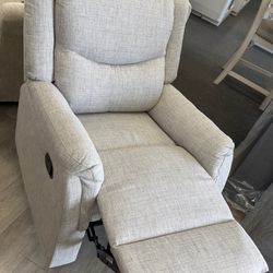 Ivory Fabric Recliner Chair