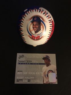 Sammy Sosa baseball. And. Card