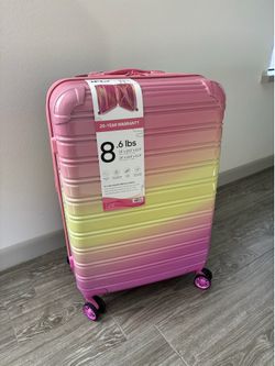 iFRY pink color hard side check in luggage bag.
