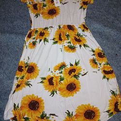 White Sunflower Sundress