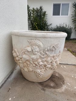 Large Cherub Relief Outdoor Planter Pot