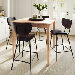 Colby Natural/Dark Brown Counter Dining Table w/ 4 Owen Stools