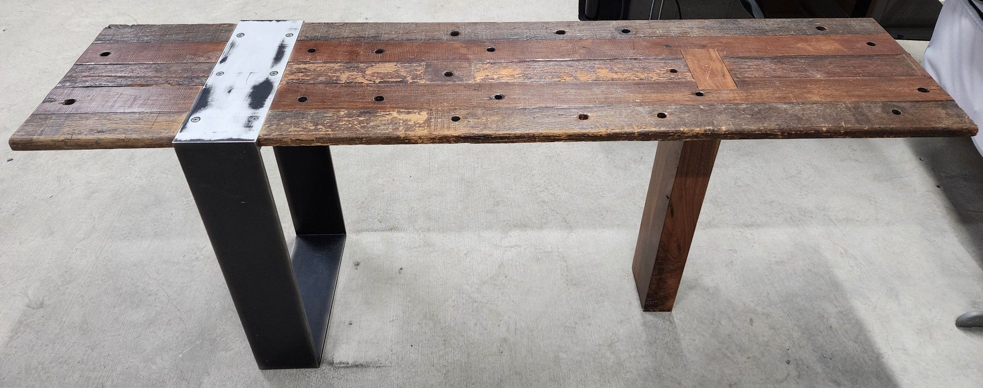 Four Hands Marlon Reclaimed Wood + Metal Console Table VBNA-CO105