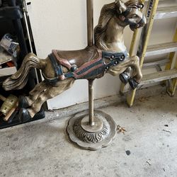 Vintage Aluminum  Carousel Horse Hand Painted 