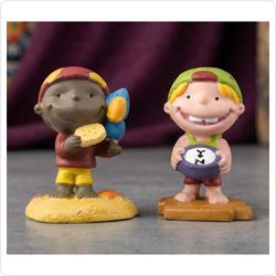 Vintage 1999 Kid Stuff Explorer Boy & Jungle Adventurer Figurine Set