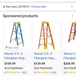 Warner 5 ft fiberglass step ladder