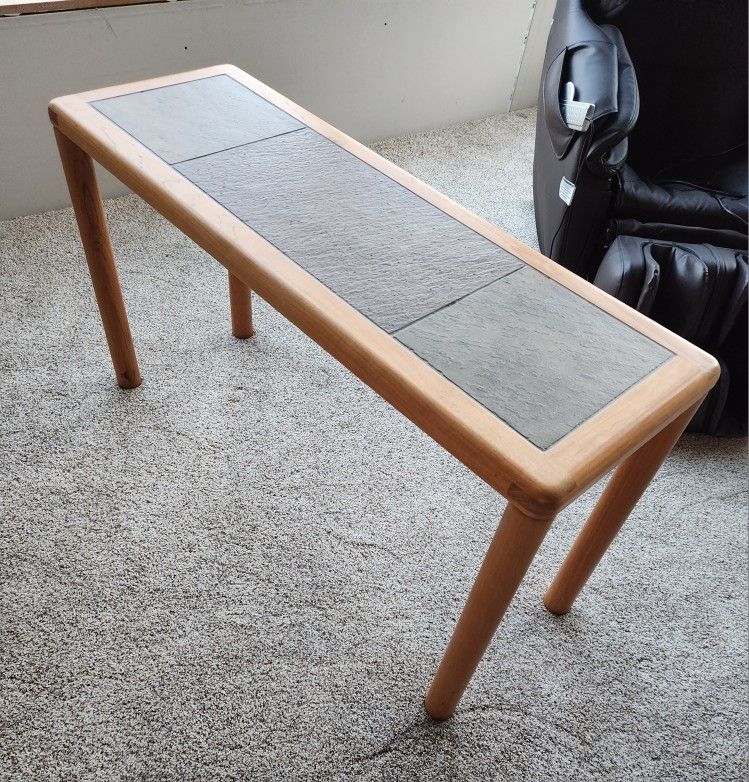 Teak Slate Console Table