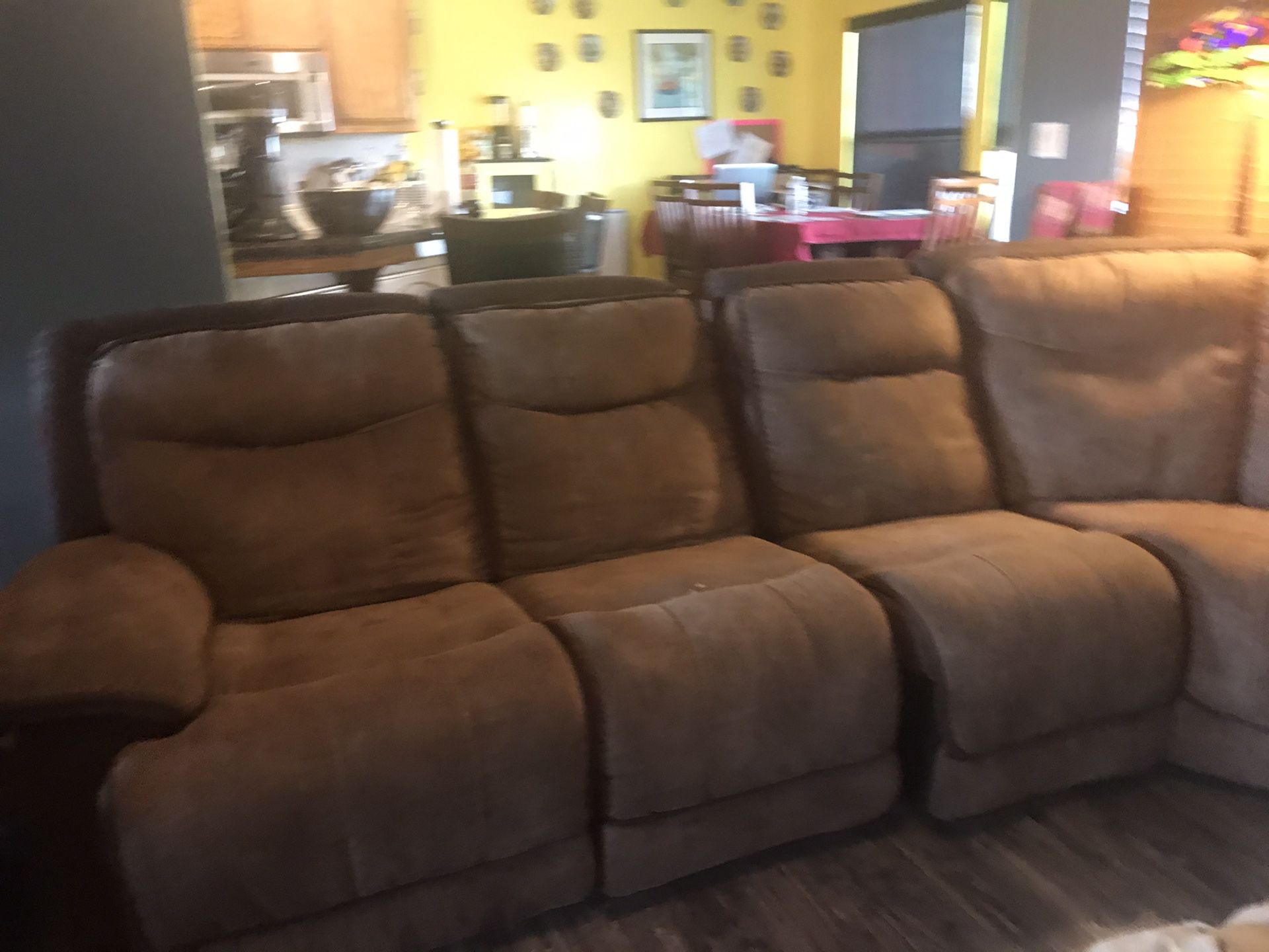Section recliner couch