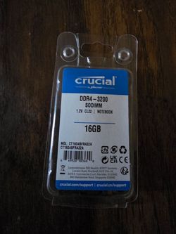 Crucial 16GB DDR4-3200 SODIMM Laptop RAM