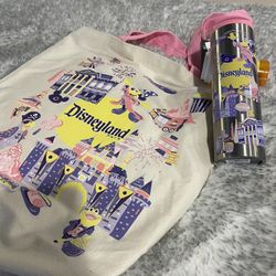 Disney Starbucks Tote And Stainless Steel Bottle