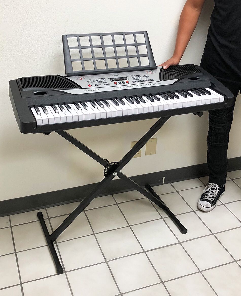 Brand New $75 Music Electric Keyboard Digital 61 Key Piano Beginner Organ w/ Stand