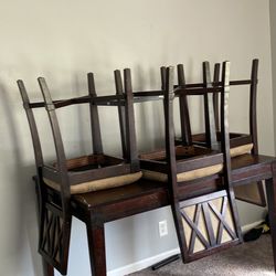 Dark Wood Table With 6 Chairs 