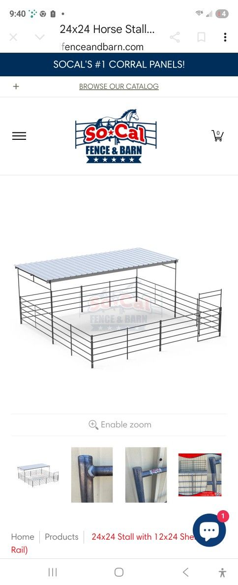 Horse Corral With metal Sun Shade