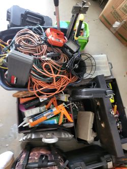 Huge Garage Cleanout Tool Lot – Power Tools, Hand Tools, Cords, Cases & More