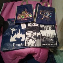 3 Disney Gift/Shopping Bags And 1 Star Wars Galaxy Edge 2019 Bag