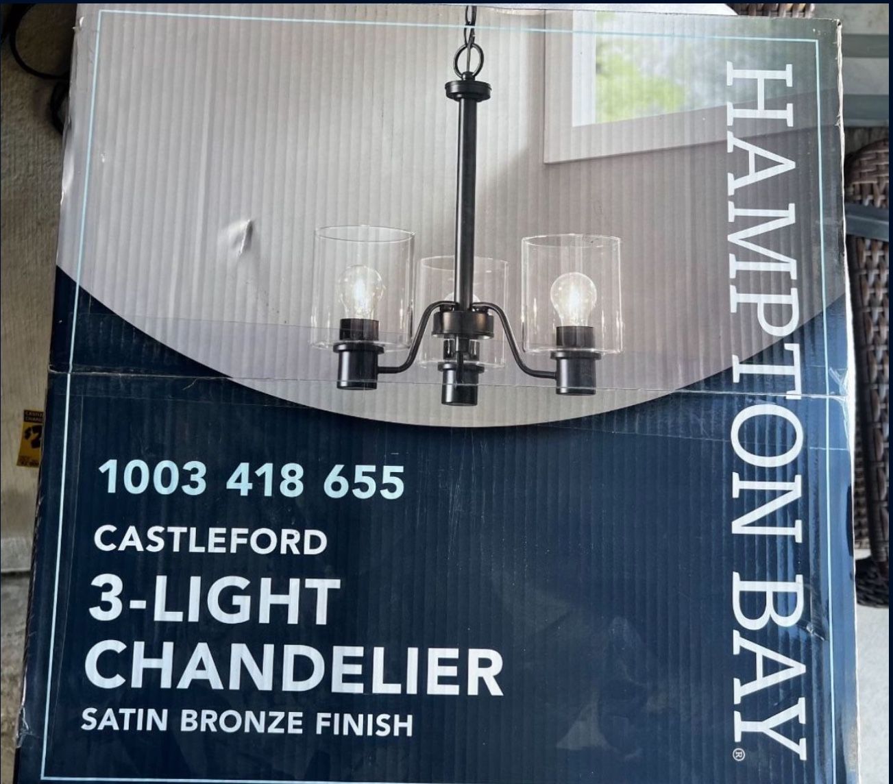 Hampton Bay Castleford 3 Lights bronze chandelier