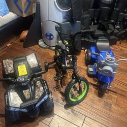 Bike & Two Power Wheels 