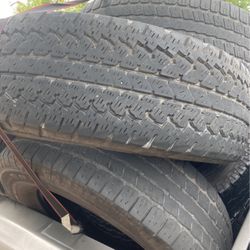 I got four tires in good condition they have about 60% size number to 65/70/17