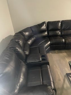 Used oversized leather sectional