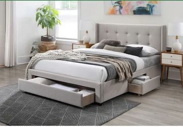 Mega Sale! Silvanna Collection Full size bed with 3 Drawers- Available in 2 colors and 2 sizes now on sale ! 369.00 free delivery I