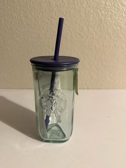 Starbucks 2025 Recycled Triangle Glass Purple Lid 16oz Cold Cup Tumbler