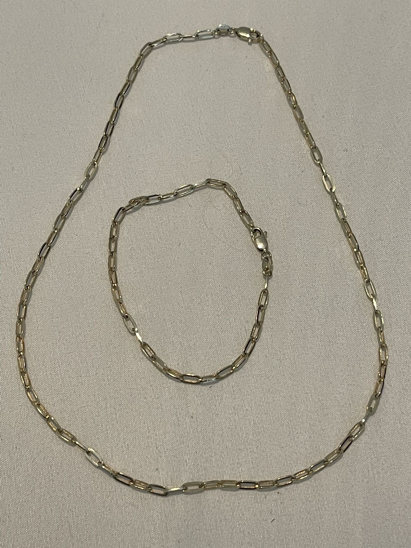 14k Chain and Bracelet ( chain 16 inches long and bracelet 7 inches long)
