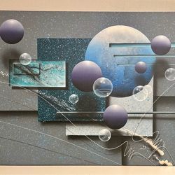 Original Signed Josef Kugler Abstract Painting – Large 48” x 36” | $750