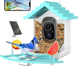 Bird Feeder with Camera,Ai Identify Bird Watching Camera,Smart Bird Feeder with Solar Powered,Auto Capture Birds Video in Backyard,Porch, Patio,Ideal 