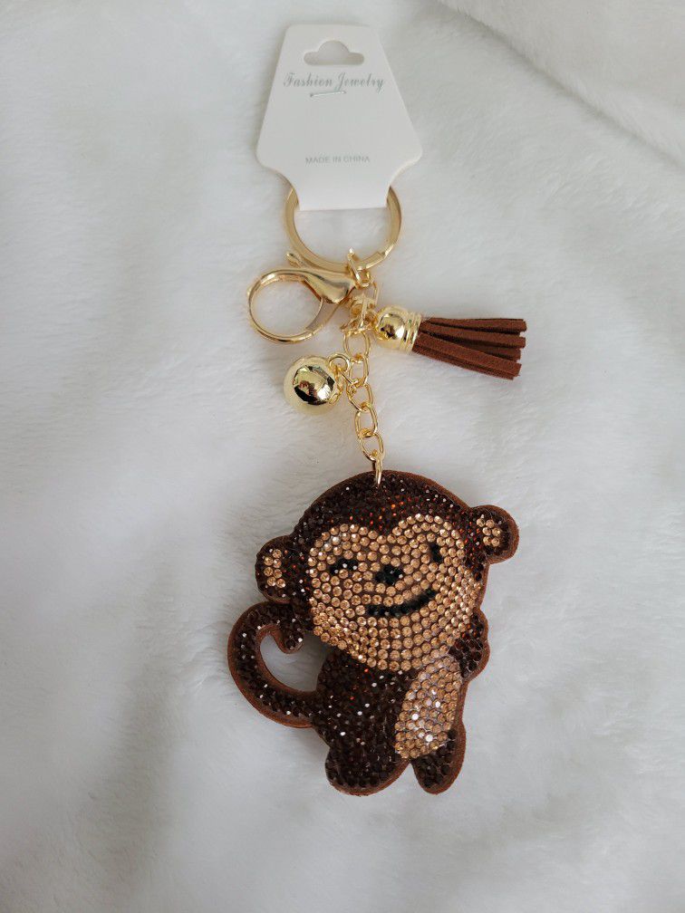 Monkey Bling Bag Charm/Keychain 