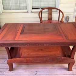 Wooden Table With Chair 