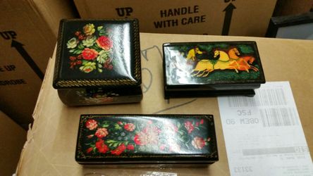 Original Authentic Russian Enamel Boxes