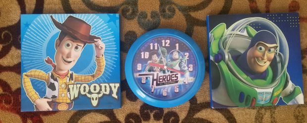 3 piece Toy Story Picture and Clock Set