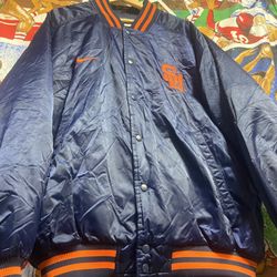 Vintage Nike Syracuse University Orangemen Satin Bomber Jacket