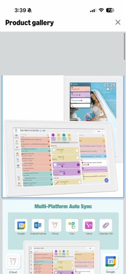 Brand new Smart Digital Family Calendar with 10.1 Inch Touch Screen, Multi-Platform Calendar Sync to Electronic Chore Planner, Wall & Fridge Mountable