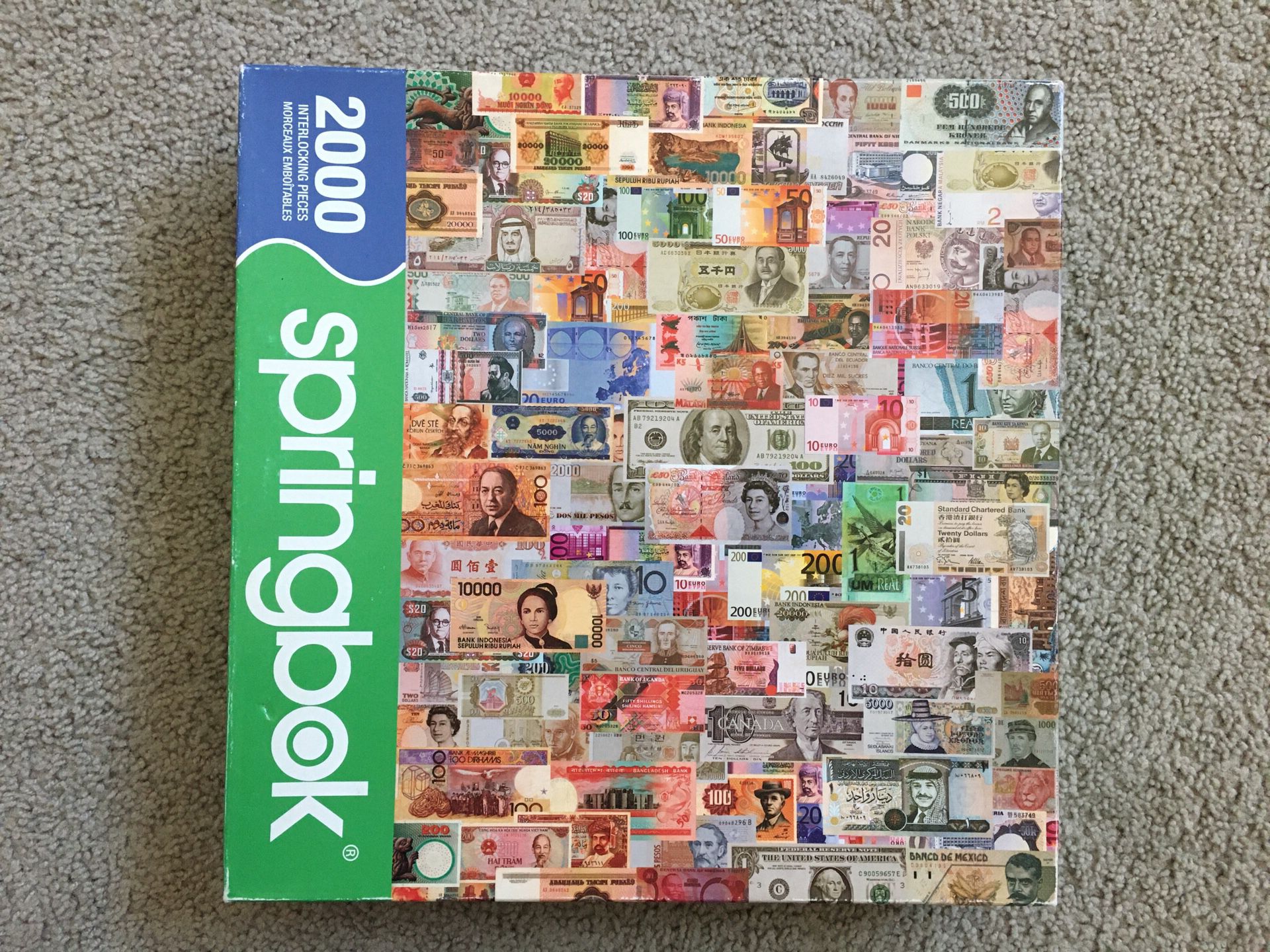 Jigsaw Puzzle Springbok International Paper Currency NO MISSING PIECES