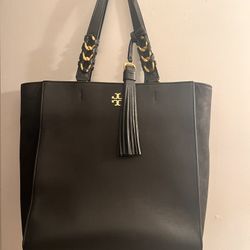Tory Burch Black Brooke Leather Tote