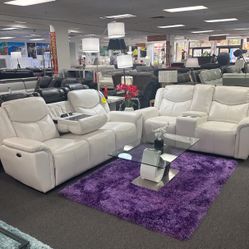 Amazing Holiday Offer‼️Beautiful White Sofa&Loveseat 4x Power Recliners $1699 