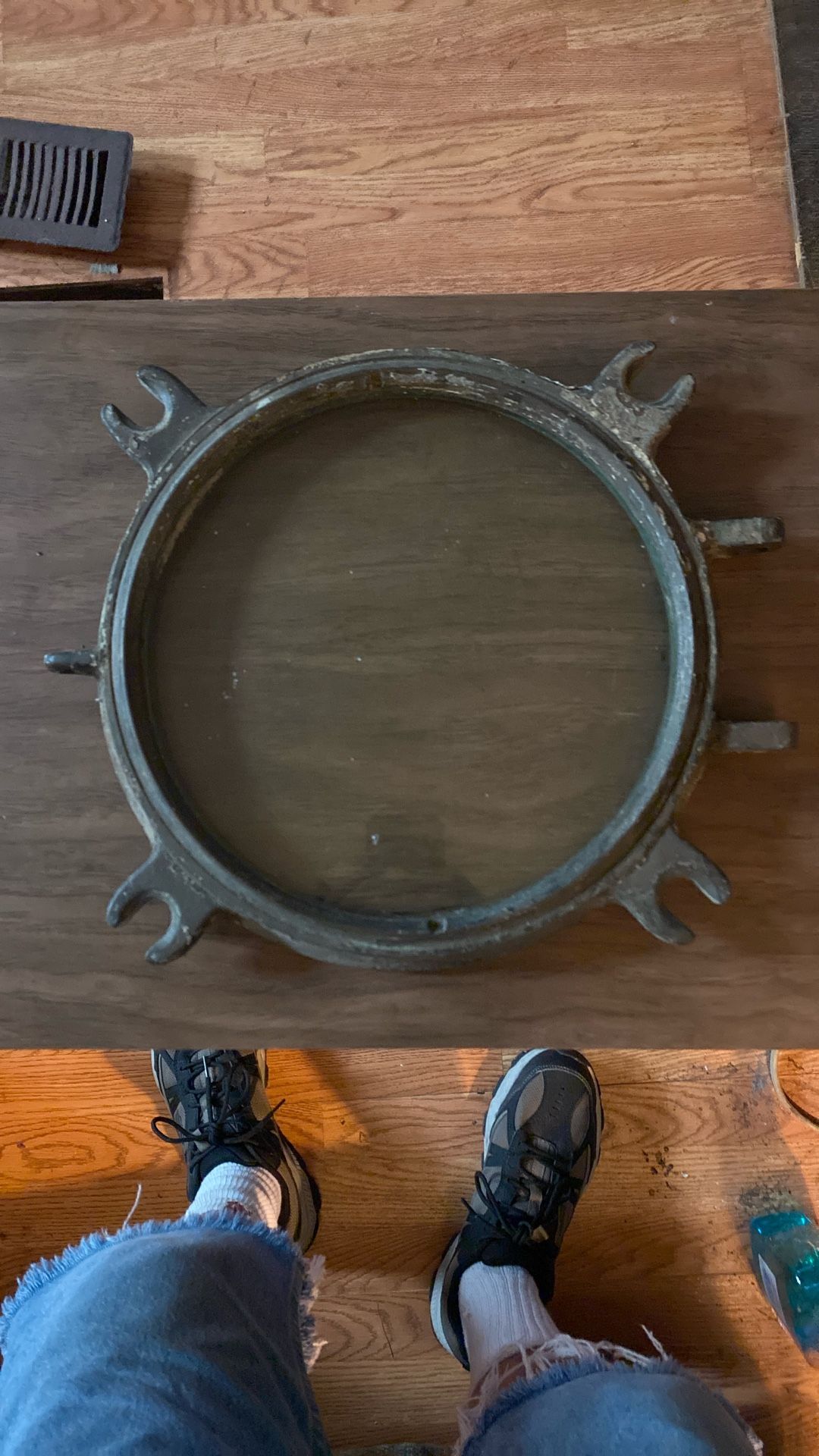 Vintage Brass Pothole Window