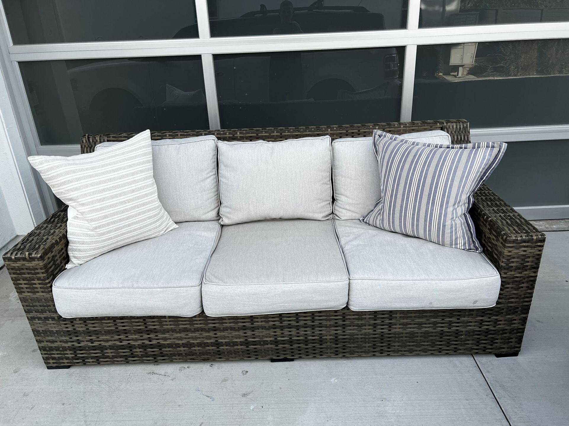 2 Outdoor Couches 82” Long Living Spaces 200 For Both! for Sale in