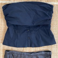 Zara Navy Sleeveless Top
