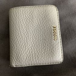 SMALL GRAY FOSSILE WALLET 