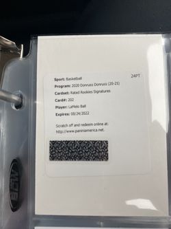Signed Donruss Lamelo Ball Rookie Signature Card!!