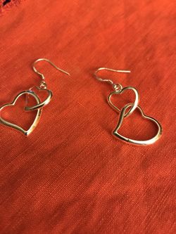 Double heart Sterling Silver earrings