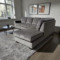Light Gray Ashley’s Chaise Sectional Sofa Couch