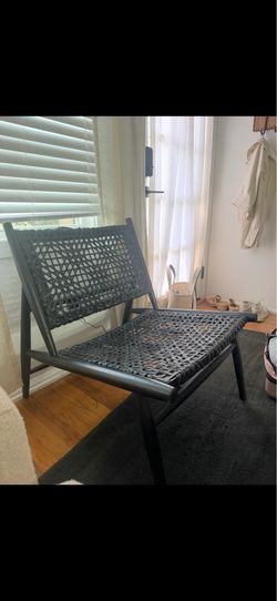 Black woven chairs