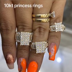 10kt Princess Rings 
