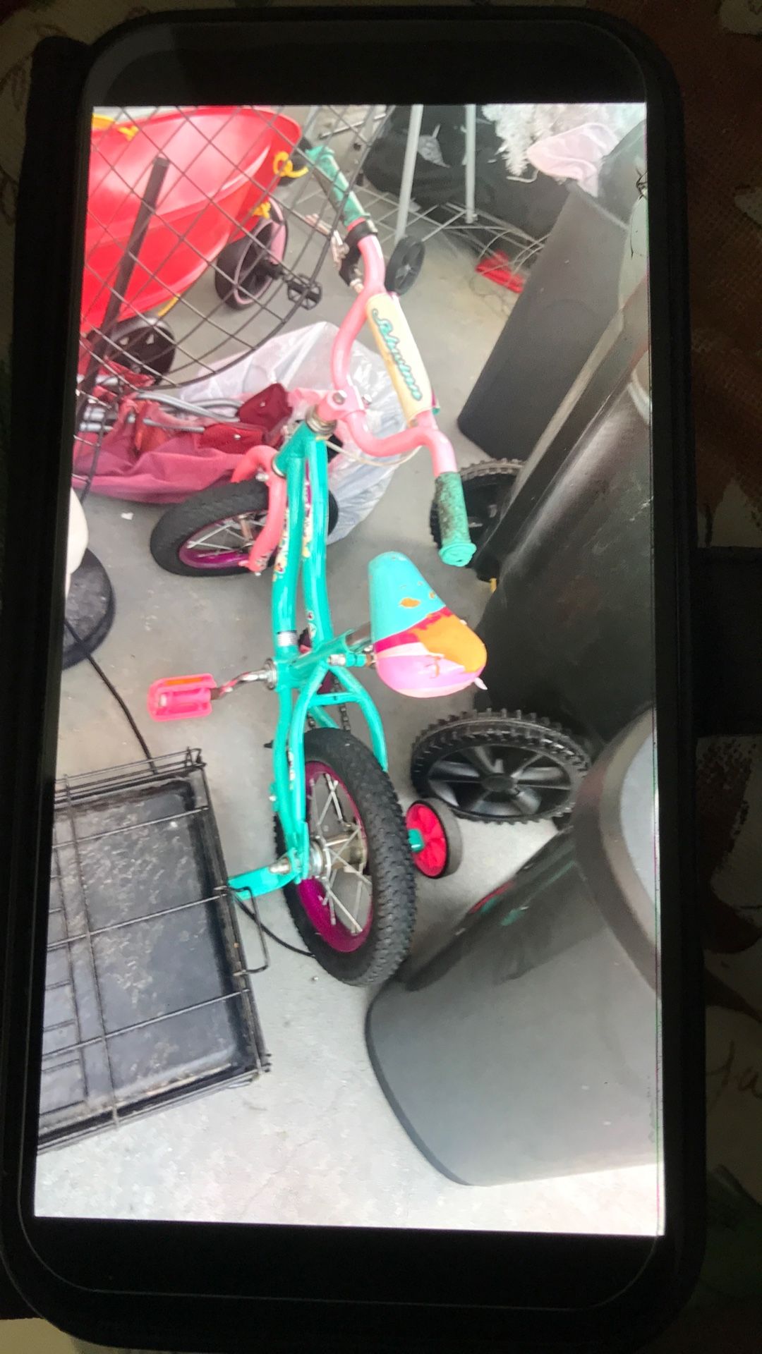 Girl Training Wheel Bike Seat Cushion Damaged